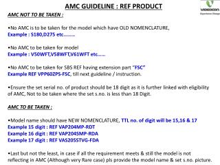 AMC GUIDELINE : REF PRODUCT