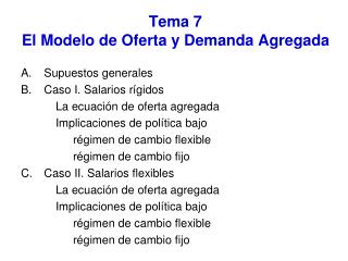 Tema 7 El Modelo de Oferta y Demanda Agregada