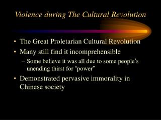 Violence during The Cultural Revolution