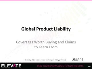Global Product Liability