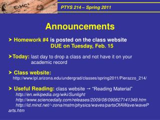 PTYS 214 – Spring 2011