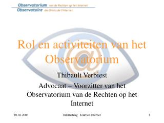 Rol en activiteiten van het Observatorium