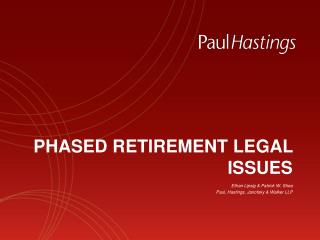 PHASED RETIREMENT LEGAL ISSUES