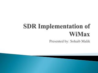 SDR Implementation of WiMax