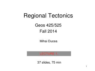 Regional Tectonics