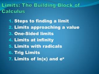 Limits: The Building Block of Calculus