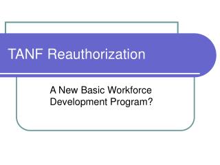 TANF Reauthorization