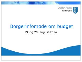 Borgerinfomøde om budget