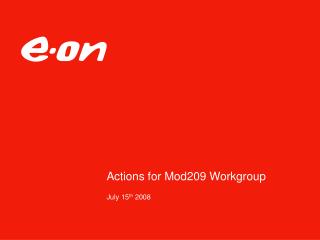 Actions for Mod209 Workgroup