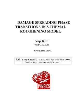 DAMAGE SPREADING PHASE TRANSITIONS IN A THEMAL ROUGHENING MODEL