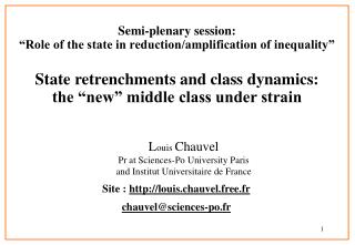 Semi-plenary session: “Role of the state in reduction/amplification of inequality”