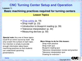 Shop safety (p. 19) Shop math (p. 23) Introduction to blueprint reading (p. 39)