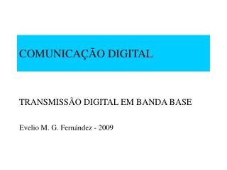 COMUNICAÇÃO DIGITAL