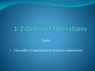 1-2 Order of Operations