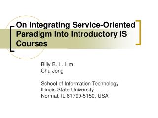 On Integrating Service-Oriented Paradigm Into Introductory IS Courses