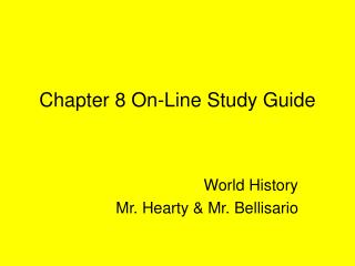 Chapter 8 On-Line Study Guide