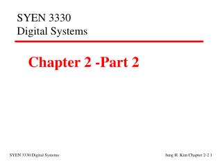 SYEN 3330 Digital Systems