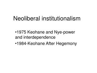 Neoliberal institutionalism