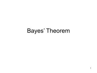 Bayes’ Theorem