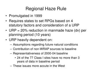 Regional Haze Rule