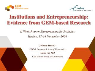 Institutions and Entrepreneurship: Evidence from GEM-based Research