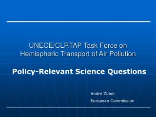 UNECE/CLRTAP Task Force on Hemispheric Transport of Air Pollution