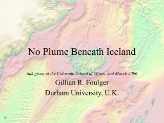 No Plume Beneath Iceland