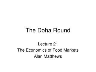 The Doha Round