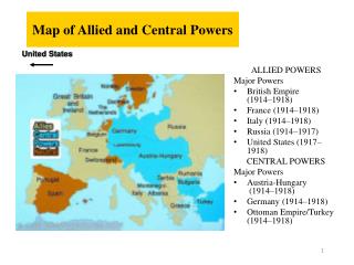 Map of Allied and Central Powers