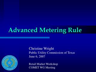 Advanced Metering Rule