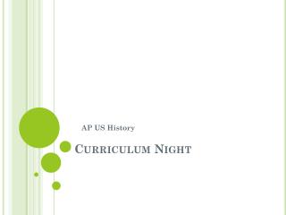 Curriculum Night