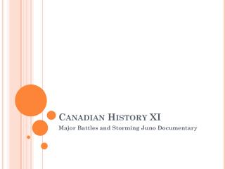 Canadian History XI