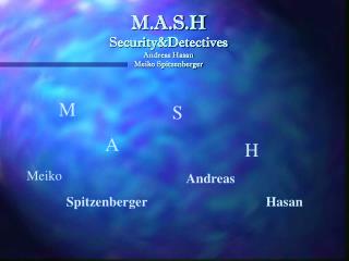 M.A.S.H Security&amp;Detectives Andreas Hasan Meiko Spitzenberger