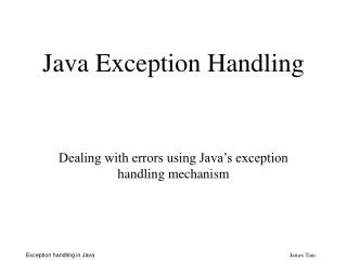 Java Exception Handling