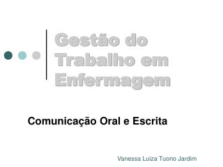 Gestão do Trabalho em Enfermagem