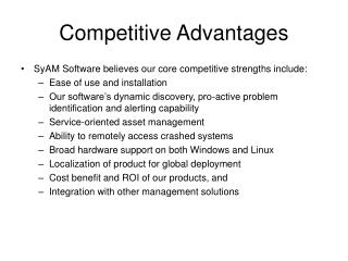 Competitive Advantages