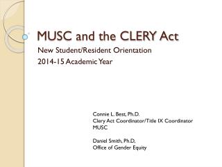 MUSC and the CLERY Act