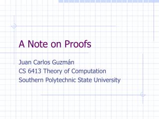 A Note on Proofs