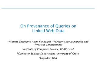 On Provenance of Queries on Linked Web Data