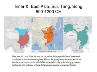 Inner &amp; East Asia: Sui, Tang, Song 600-1200 CE