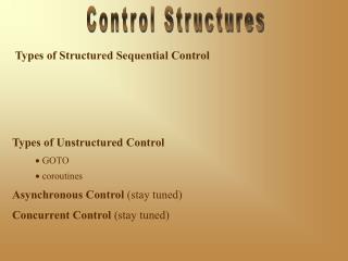 Control Structures