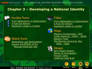 Chapter 3 – Developing a National Identity