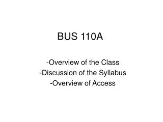 BUS 110A