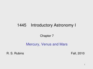 1445 Introductory Astronomy I