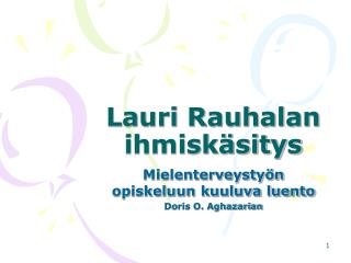 Lauri Rauhalan ihmiskäsitys