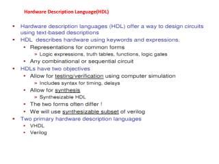 Hardware Description Language(HDL)
