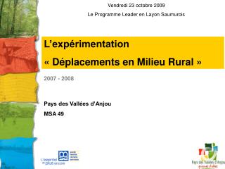L’expérimentation « Déplacements en Milieu Rural »