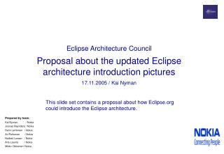 Eclipse Architecture Council Proposal about the updated Eclipse architecture introduction pictures