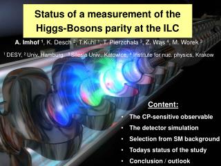 Status of a measurement of the Higgs-Bosons parity at the ILC