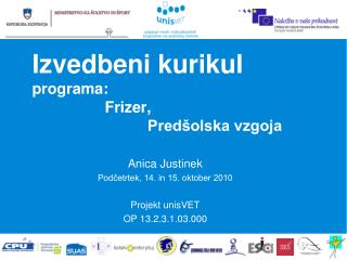 Izvedbeni kurikul programa: Frizer, Predšolska vzgoja